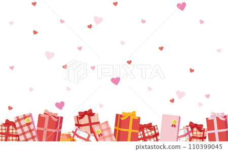 情人節禮物和心形背景素材 110399045