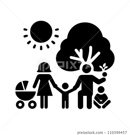 family silhouette isolated over white background editable vector illustration family silhouette isolated over white background editable vector illustration 110399457