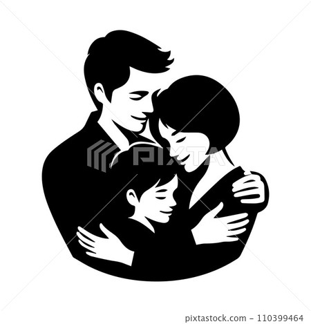 family silhouette isolated over white background editable vector illustration family silhouette isolated over white background editable vector illustration 110399464