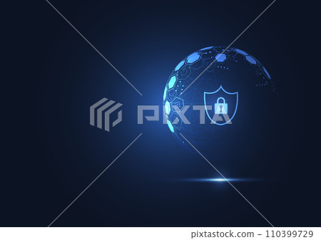 Premium security cyber digital concept. Abstract technology background protect system innovation for business. Vector illustration 110399729