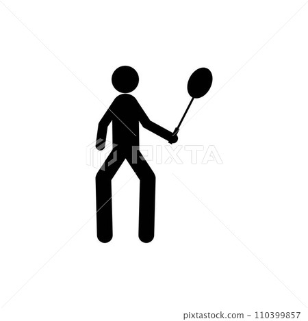 people playing badminton icon 110399857