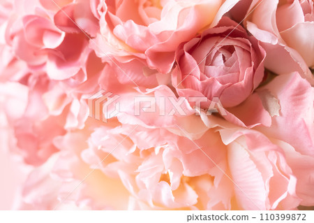 Background material: Coral pink flowers (artificial flowers) 110399872