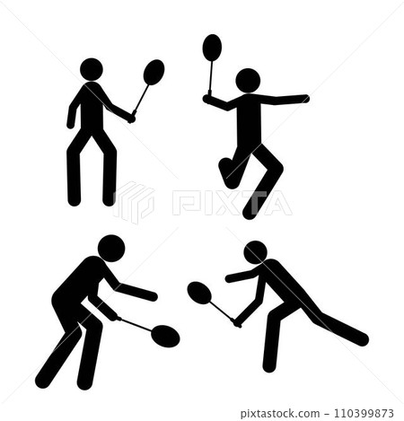 people playing badminton icon 110399873