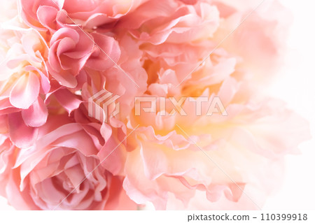 Background material: Coral pink flowers (artificial flowers) 110399918