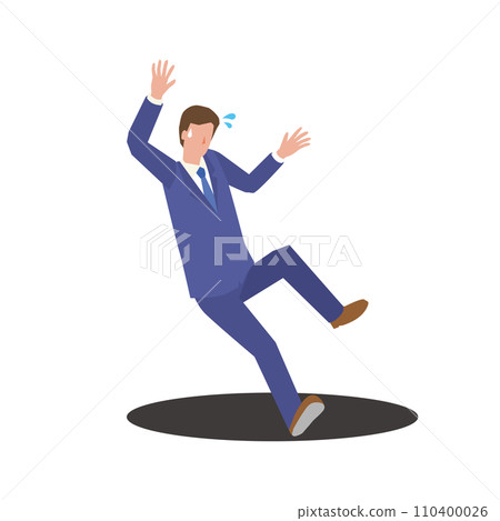 businessman falling into a pit 110400026