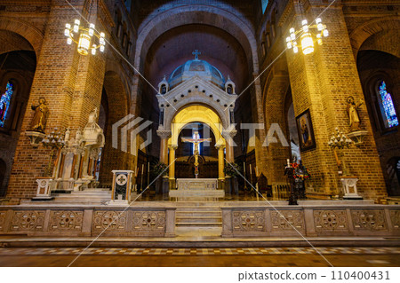 Metropolitan Cathedral of Medellin, major architectural works of Colombia, a Neo-Romanesque gem, in Roman Basilica style. Colombia 110400431