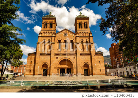 Metropolitan Cathedral of Medellin, major architectural works of Colombia, a Neo-Romanesque gem, in Roman Basilica style. Colombia Metropolitan Cathedral of Medellin, major architectural works of Colombia, a Neo-Romanesque gem, in Roman Basilica style. Colombia 110400433