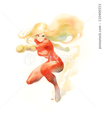 美國漫畫風格水彩風格插畫 美國漫畫風格水彩風格插畫 110400553
