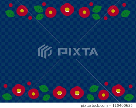 Camellia checkered pattern frame Camellia checkered pattern frame 110400625