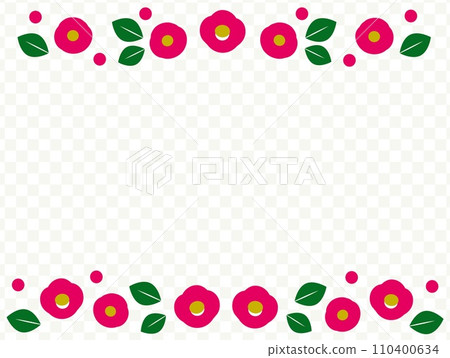 山茶花格子圖案框架 山茶花格子圖案框架 110400634