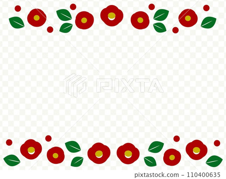 山茶花格子圖案框架 山茶花格子圖案框架 110400635