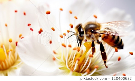 Bee Pollinating Flower Bee Pollinating Flower 110400682
