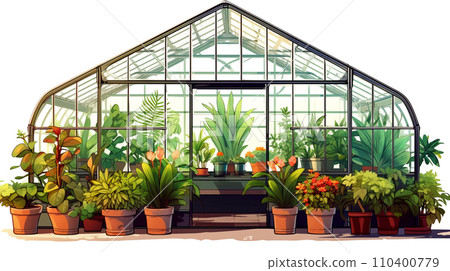 Diverse Plant Species in Greenhouse Diverse Plant Species in Greenhouse 110400779