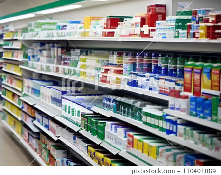 Happy Beautiful pharmacist in a pharmacy shop drug store Happy Beautiful pharmacist in a pharmacy shop drug store 110401089