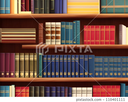 Blurry books on a bookshelf Blurry books on a bookshelf 110401111