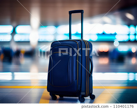 luggage bag in an airport terminal luggage bag in an airport terminal 110401176