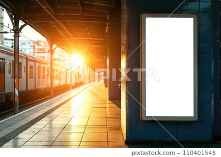 AI-generated content. Blank digital signage screen in a public place, ideal for customization, generative ai AI-generated content. Blank digital signage screen in a public place, ideal for customization, generative ai 110401548