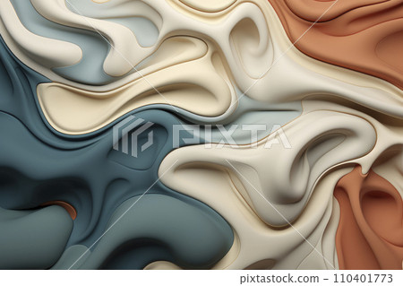 Biomorphic Abstraction. Background with curly shapes in neutral palette Biomorphic Abstraction. Background with curly shapes in neutral palette 110401773