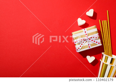 Gifts for Valentine's Day, on a light background, flat lay. 110402179