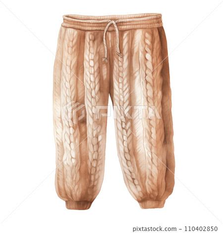 Winter trouser, winter accessories, watercolor illustration Winter trouser, winter accessories, watercolor illustration 110402850