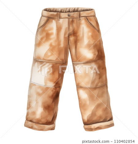 Winter trouser, winter accessories, watercolor illustration Winter trouser, winter accessories, watercolor illustration 110402854