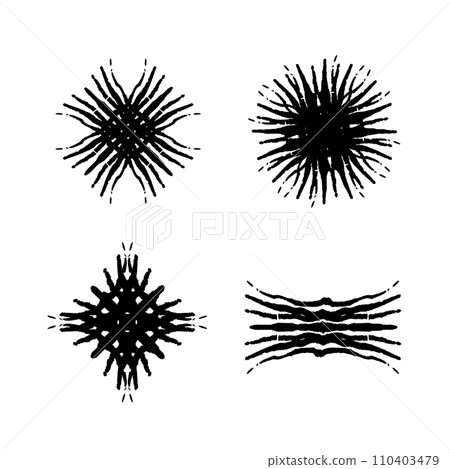 Set of grunge artistic brush strokes, design elements. 110403479