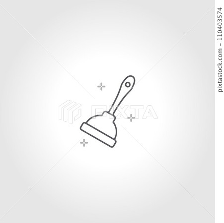 Plunger icon, out line vector icon Web icon simple thin line vector icon. toilet plunger icon 110403574
