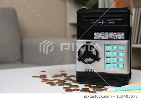Toy safe piggy bank for money, coins and banknotes for kids Toy safe piggy bank for money, coins and banknotes for kids 110403678