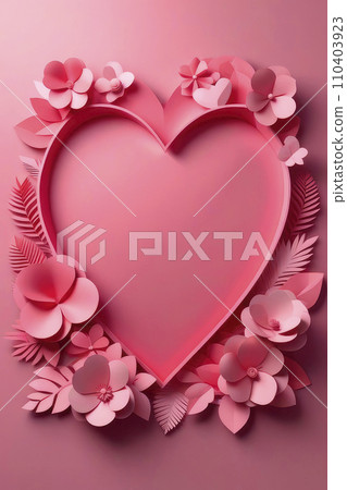 Valentines day greeting card with paper heart... - Stock Illustration ...