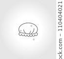 Disposable surgical cap linear icon. Protective wear for head. Doctor uniform. Sterile nurse suit. Thin line customizable illustration. Contour symbol. Vector isolated outline drawing. Editable stroke 110404021
