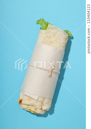 Tasty fast or homemade food concept - delicious shawarma 110404123