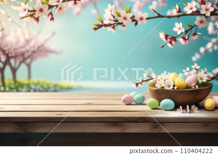 Empty wooden table for product presentation. Empty wooden table for product presentation. 110404222