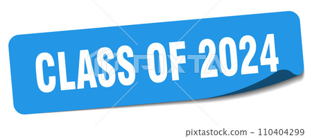 class of 2024 sticker. class of 2024 label 110404299