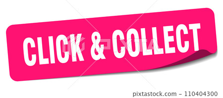 click & collect sticker. click & collect label 110404300