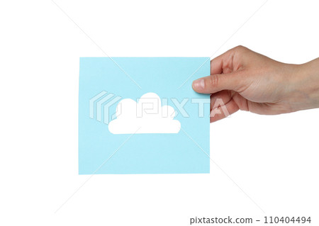 PNG,A cloud is cut out of paper, isolated on white background PNG,A cloud is cut out of paper, isolated on white background 110404494