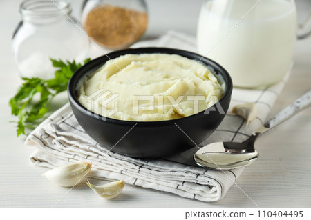 Mashed potatoes, concept of tasty and delicious food 110404495