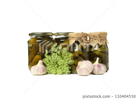 PNG, a can of canned cucumbers, isolated on a white background. PNG, a can of canned cucumbers, isolated on a white background. 110404530