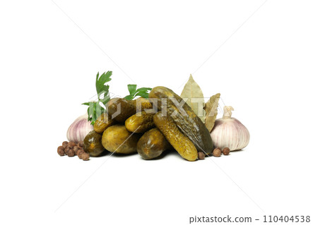 PNG, canned cucumbers, isolated on white background. PNG, canned cucumbers, isolated on white background. 110404538