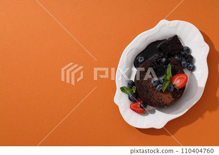 Chocolate fondant, concept of delicious sweet food Chocolate fondant, concept of delicious sweet food 110404760