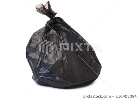 PNG, Garbage in black trash bag, isolated on white background PNG, Garbage in black trash bag, isolated on white background 110405084