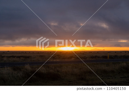 Sunset on the coast of South Iceland 110405150