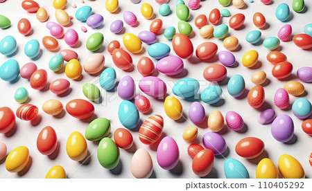 Colorful Easter eggs background. Easter celebration concept, banner design for website 110405292