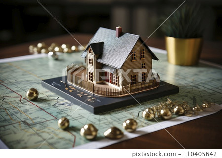 AI-generated content. Miniature Dream Home: Architectural Model Showcase. 110405642