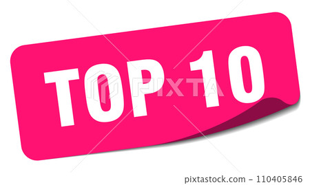 top 10 sticker. top 10 label top 10 sticker. top 10 label 110405846