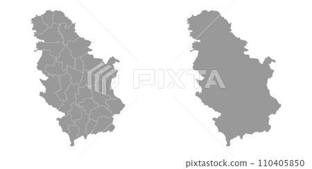 Serbia grey map with administrative districts. Vector illustration. 110405850