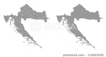 Croatia gray map. Vector illustration. 110405856
