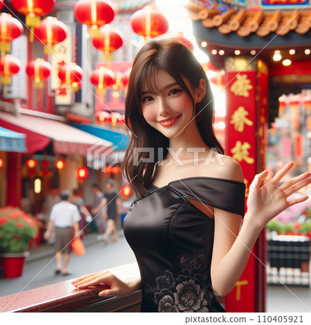 【AI美妝】唐人街招手的清純美女 【AI美妝】唐人街招手的清純美女 110405921