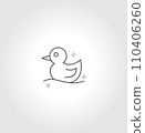 Rubber duck icon family in soap foam isolated in white background. Big set of plastic duck toys in suds, parent and baby. Vector icon illustration in outline style 110406260