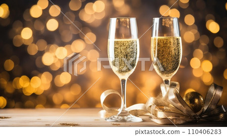 Christmas glasses of champagne Christmas glasses of champagne 110406283