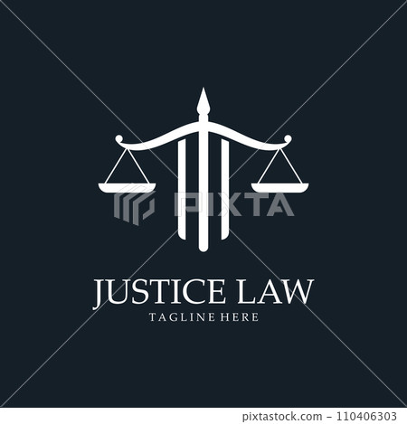 Justice Law Logo Template Vector Illustration 110406303